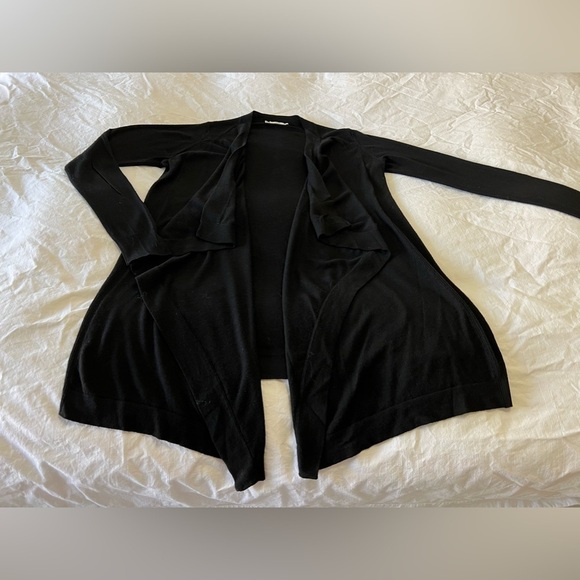 Vince Womens XS Wool Cashmere Blend Cardigan Black Open Front Long Sleeve - Picture 8 of 8